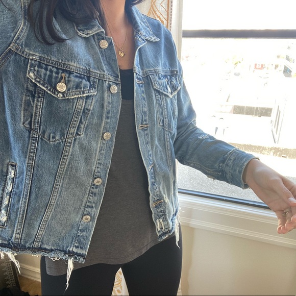 Lucky Brand Jackets & Blazers - Vintage Lucky Brand Distressed Trucker Jean Jacket